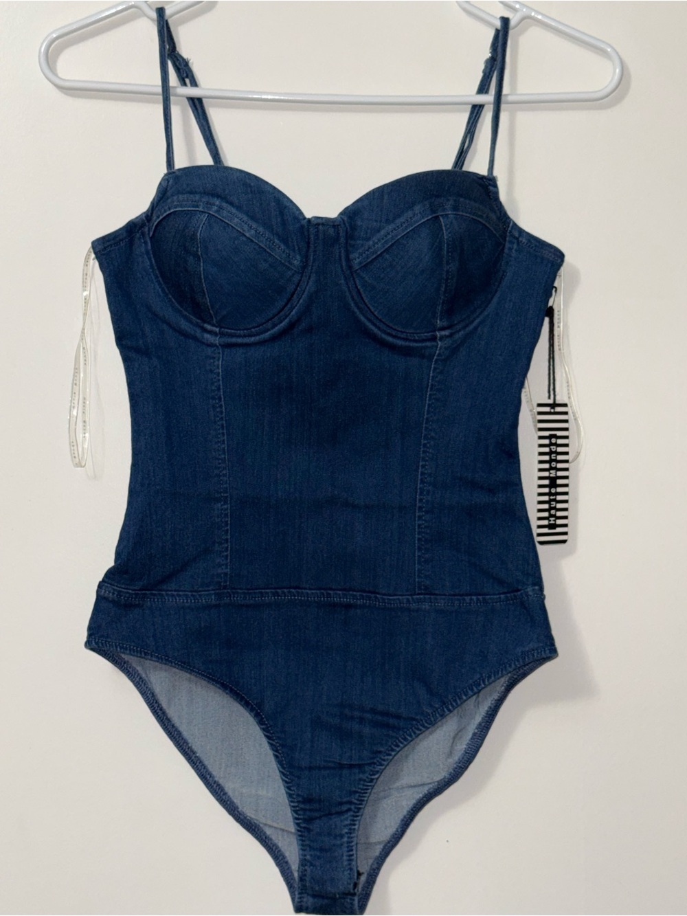 NWT Haute Monde denim corset bodysuit in size Small - Picture 3 of 9